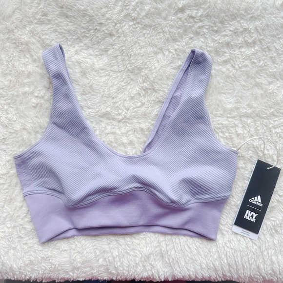 adidas x Ivy Park Knit Women's Bra Lilac Small - Picture 8 of 9
